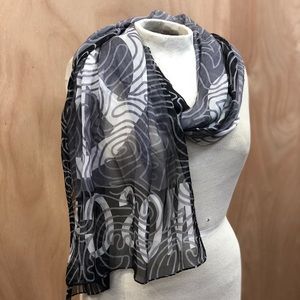 100% silk black and gray scarf shawl